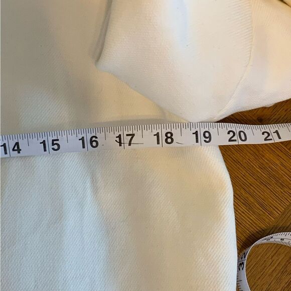 ZARA 100% cotton cream Peacoat balloon sleeves size M minimalist quiet luxury - Picture 11 of 12